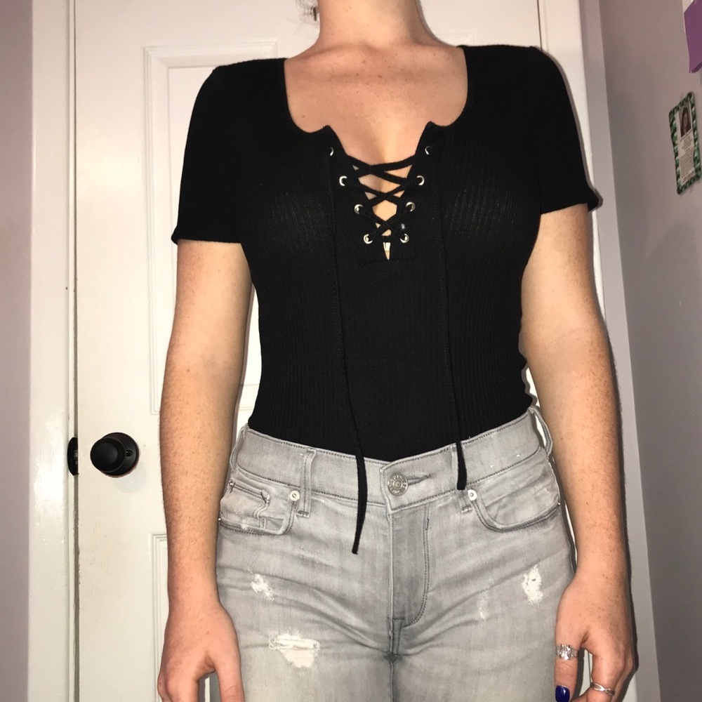Criss cross body suit